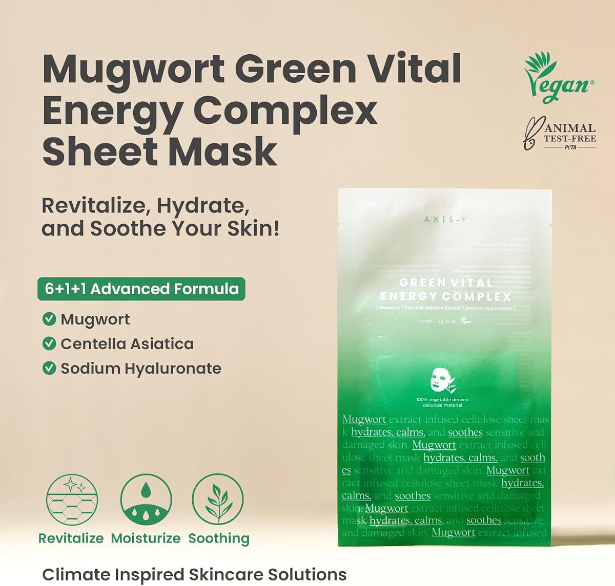 AXIS-Y Mugwort Green Vital Energy Complex Sheet Mask - 27ml - Image 2