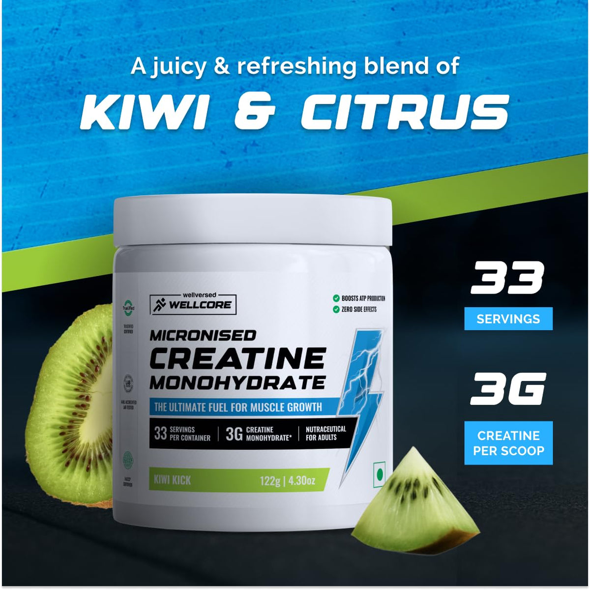 Wellcore Sports Nutrition Creatine Kiwi Kick - Powder - Image 3