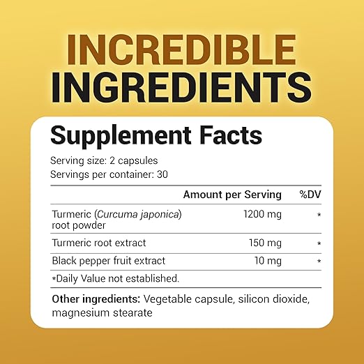 Dr. Berg Turmeric Curcumin Dietary Supplement Capsules - 60 Count - Image 3
