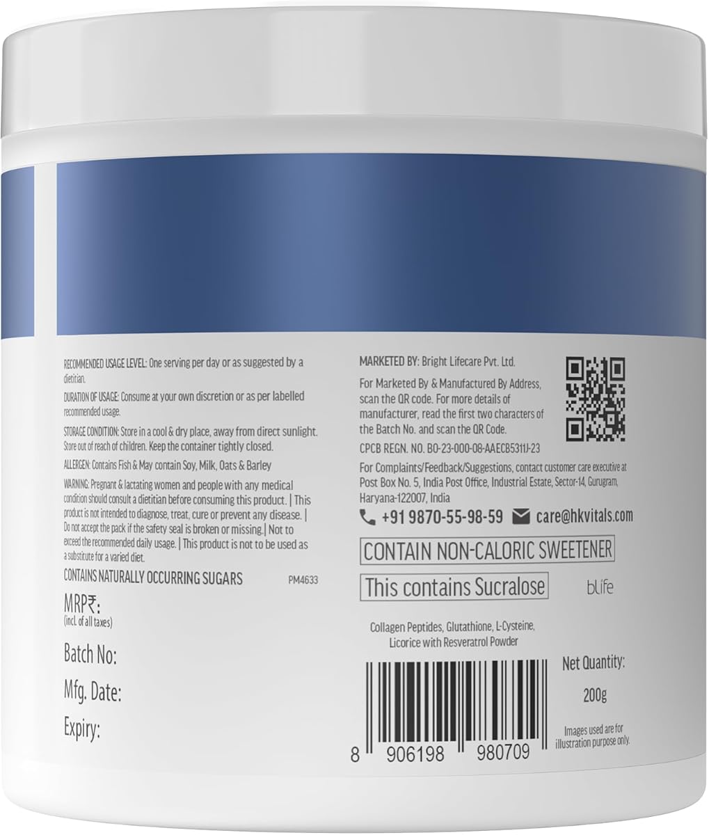 HK Vitals Skin Radiance Marine Collagen Powder for Men with Vitamin C - 200g - Image 8