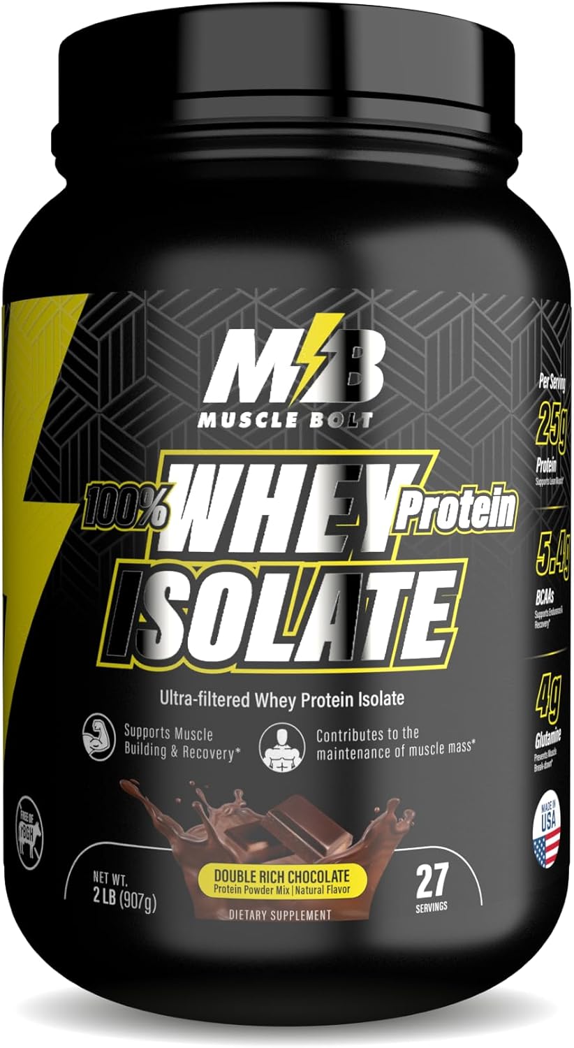 Muscle Bolt 100% Whey Protein Isolate, Chocolate Flavour, 2 lb