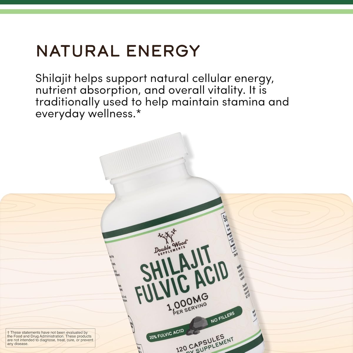 Doublewood Shilajit Resin Capsules - 20% Fulvic Acid, 120 Count, 1,000mg - Image 4