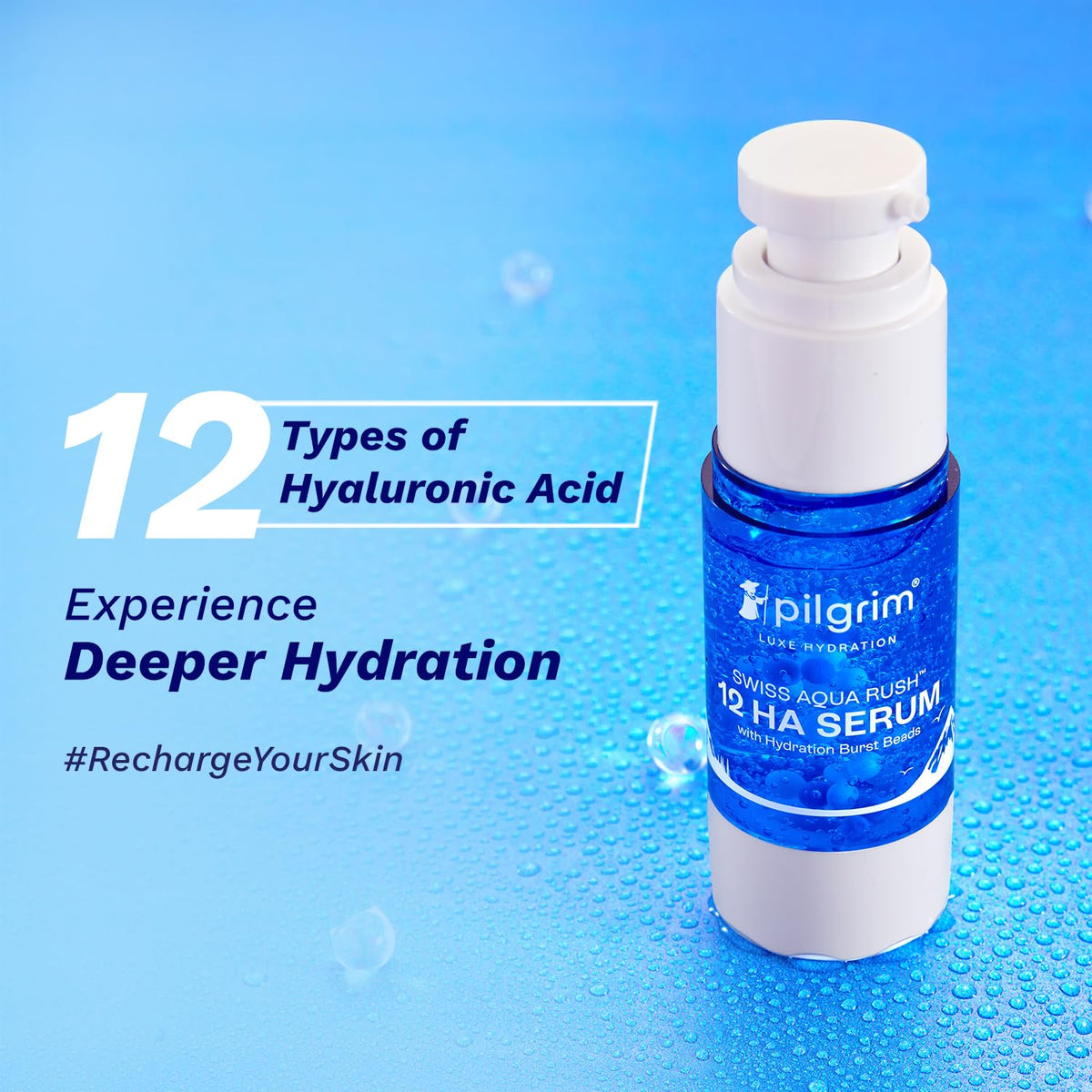 Pilgrim Swiss Aqua Rush 12 HA Serum with Hydration Burst Beads - Face Serum, Hyaluronic Acid, 30ml - Image 5