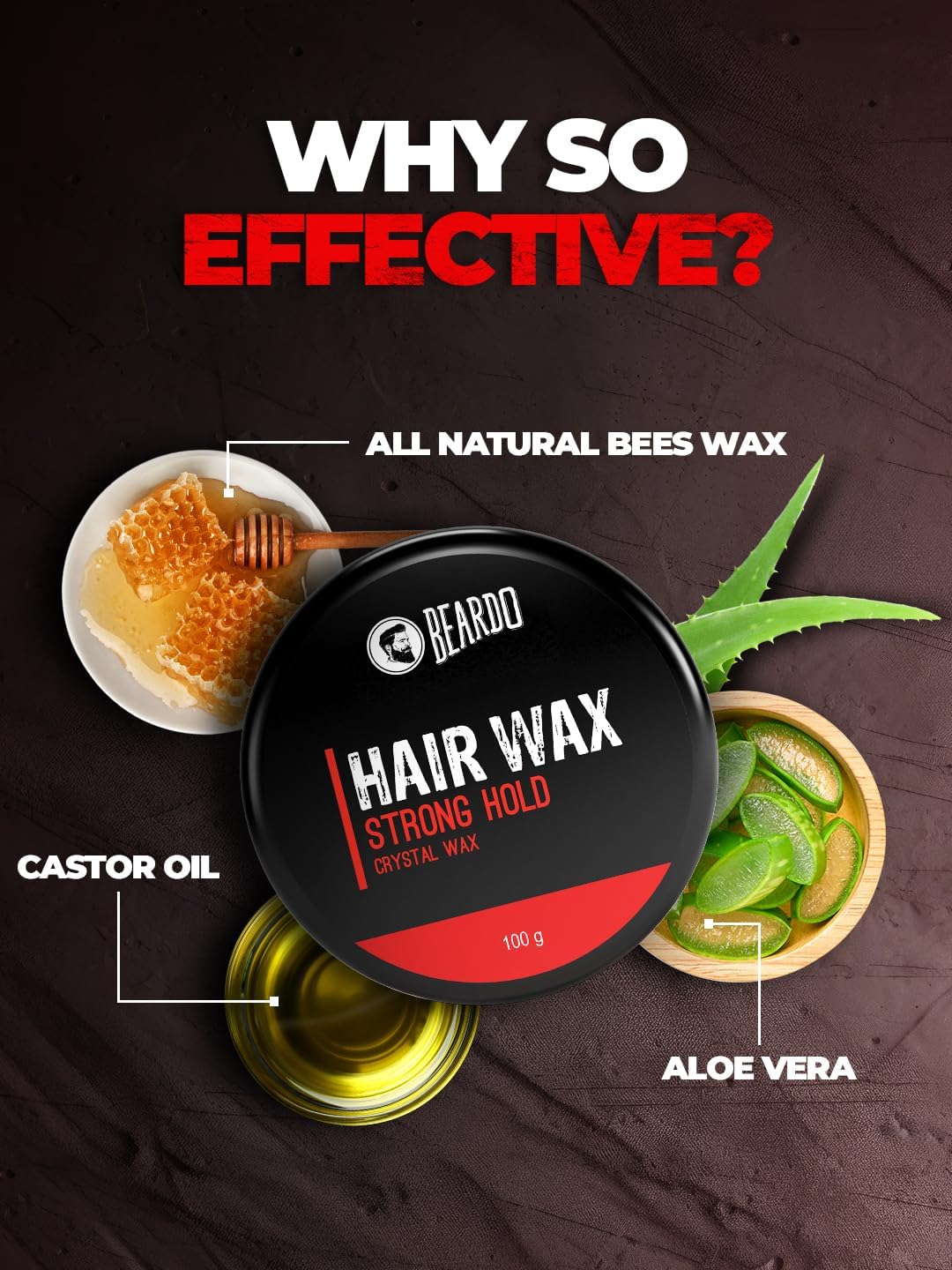 Beardo Hair Wax Strong Hold Crystal - 100g - Image 6