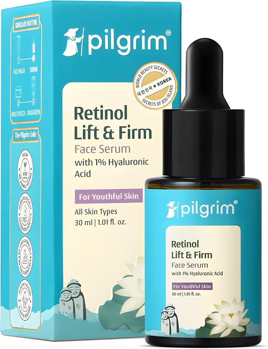 Pilgrim Retinol & Hyaluronic Acid Face Serum, Lift & Firm - 30ml