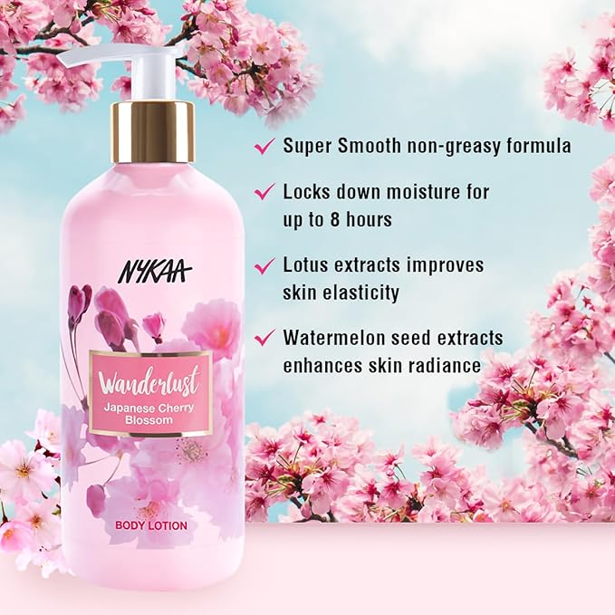 Nykaa Wanderlust Japanese Cherry Blossom Body Lotion - 300ml - Image 4