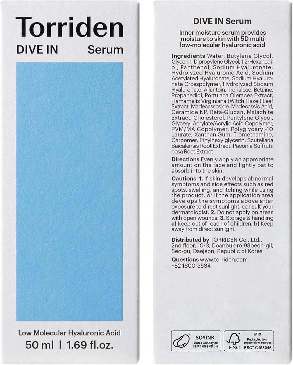 Torriden Dive In Low-Molecular Hyaluronic Acid Serum - Fragrance-Free, Vegan - 50ml - Image 8