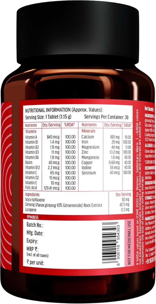 HK Vitals Multivitamin For Women - Zinc, Vitamin C & D - 30 Tablets - Image 7