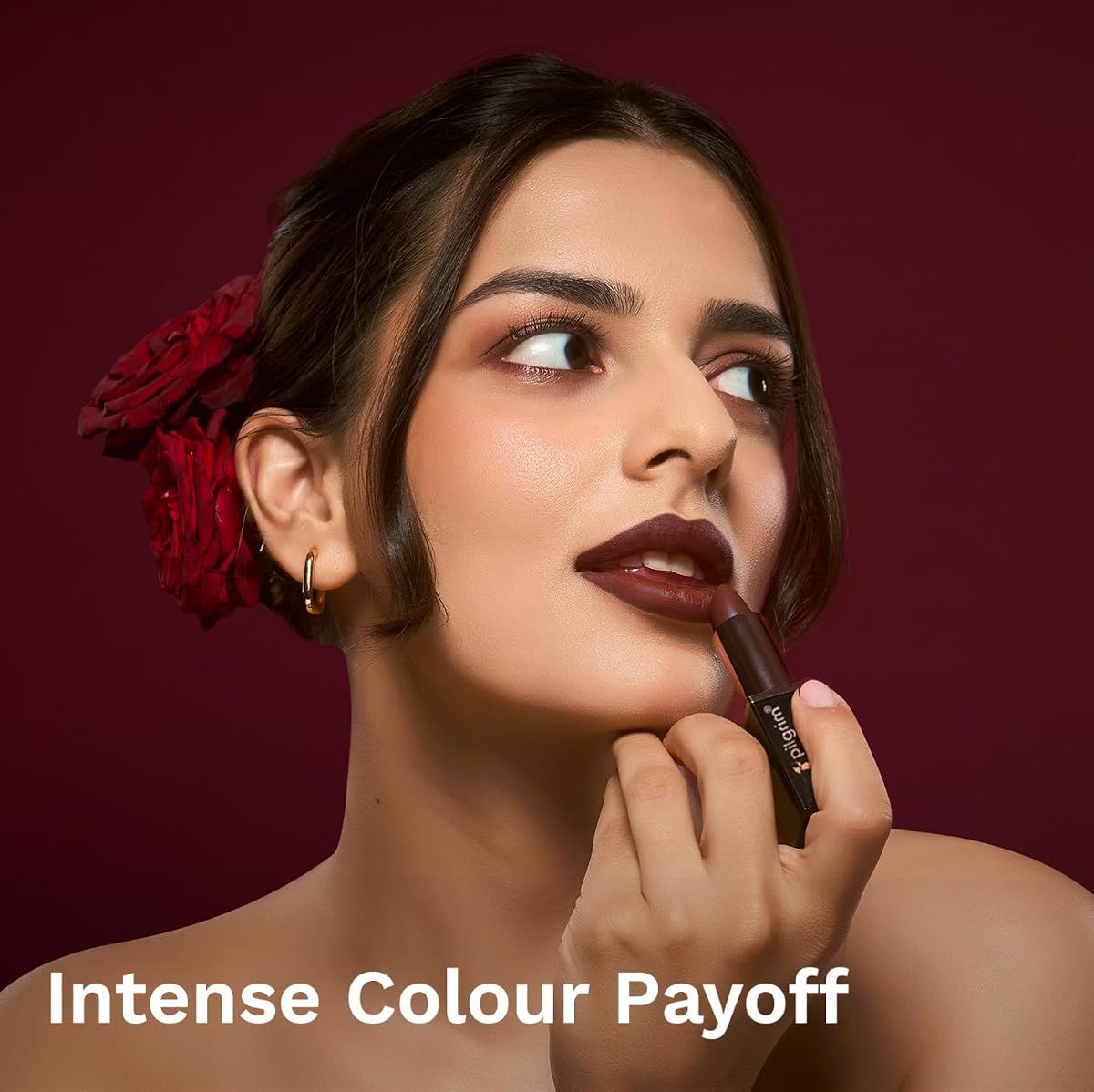 Pilgrim Bullet Lipstick - Chocolate Tease with SPF 30 and Hyaluronic Acid, 4.2g - Image 4