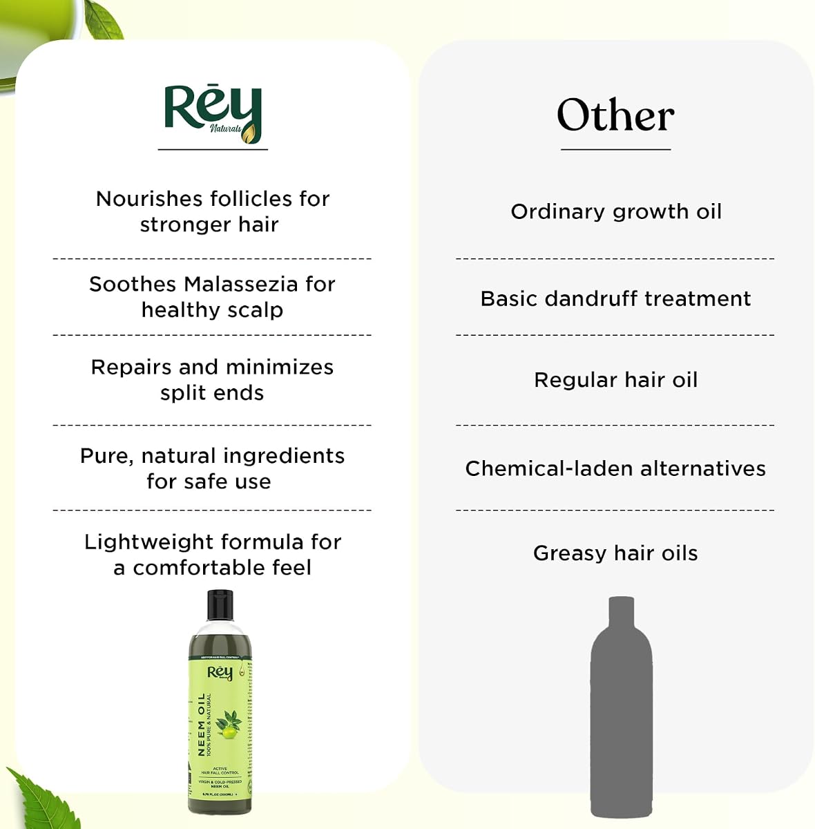 ReyNaturals Cold-Pressed Neem Oil for Hair and Skin - 200ml - Image 5