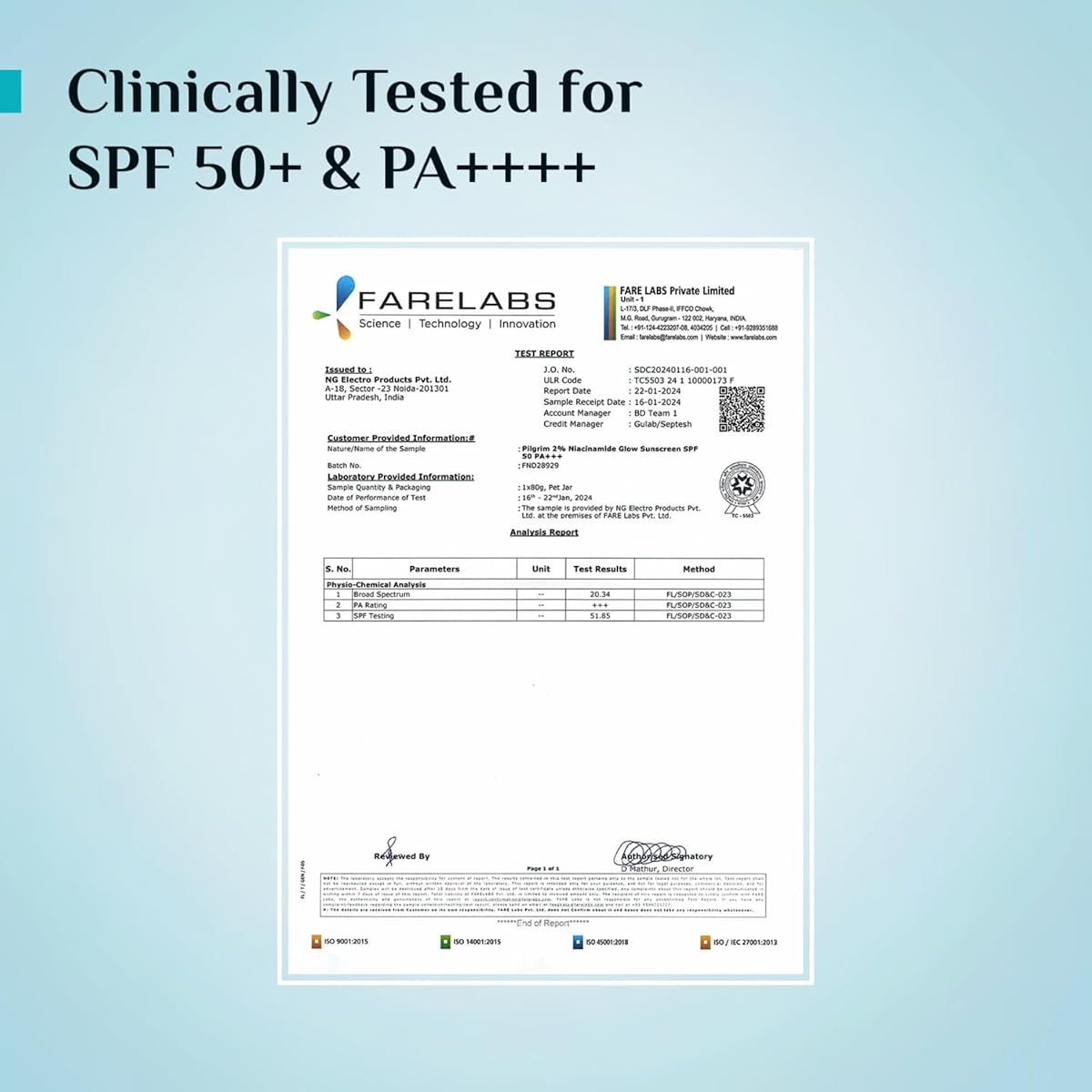 Pilgrim 2% Niacinamide Glow Gel Sunscreen SPF 50+ with Squalane - 50g - Image 8