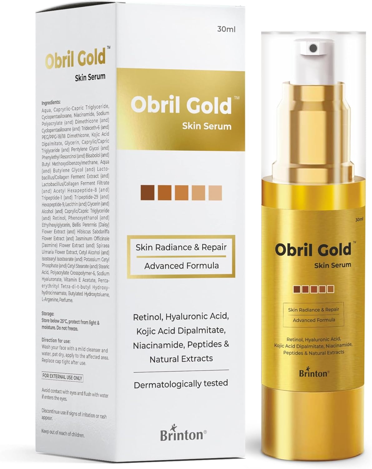 Brinton Obril Gold Skin Serum - Face Serum, 30ml - Image 2