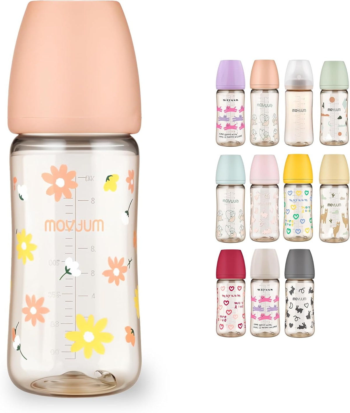 Moyuum PPSU Anti-Colic Baby Feeding Bottle with Nipple 270ml - Daisy
