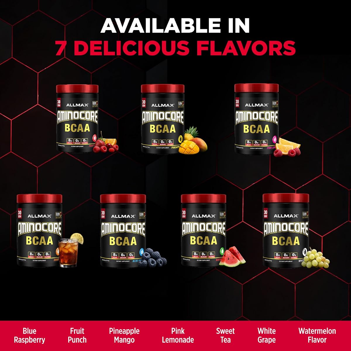 Allmax Aminocore BCAA Powder - White Grape Flavour, 315g - Image 7