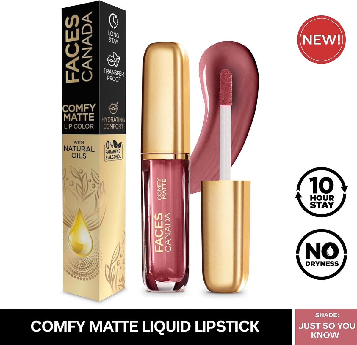 Faces Canada Comfy Matte Lip Colour - Just So You Know, 3ml - Image 2