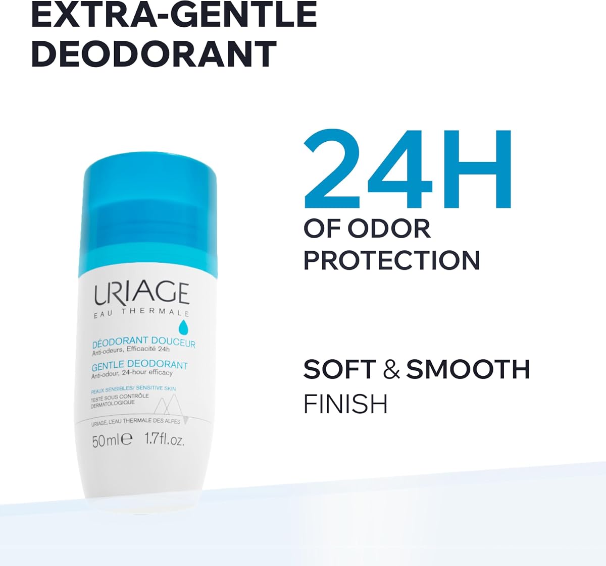 Uriage Gentle Deodorant Roll-On - Alcohol-Free, For Sensitive Skin - 50ml - Image 2