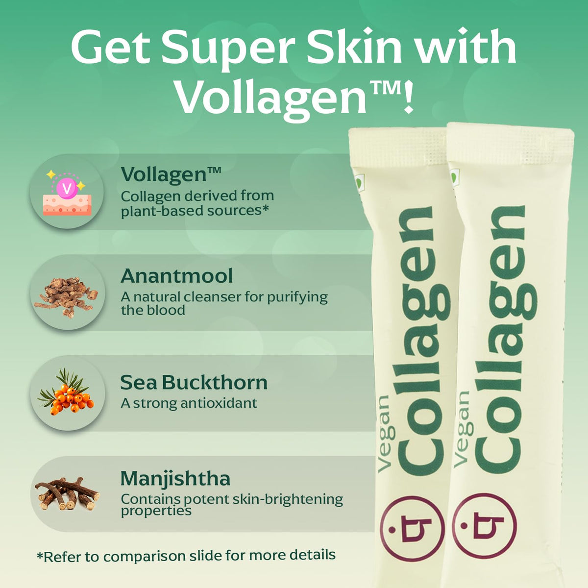 Panchamrit Vegan Collagen Beauty Supplement - 25 Sachets - Image 3