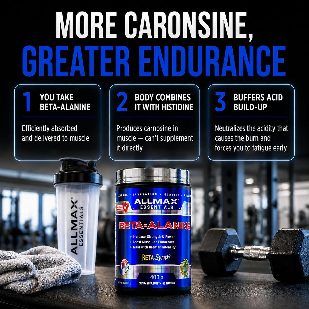 Allmax Beta Alanine Powder - Unflavoured Sports Supplement 400g - Image 3