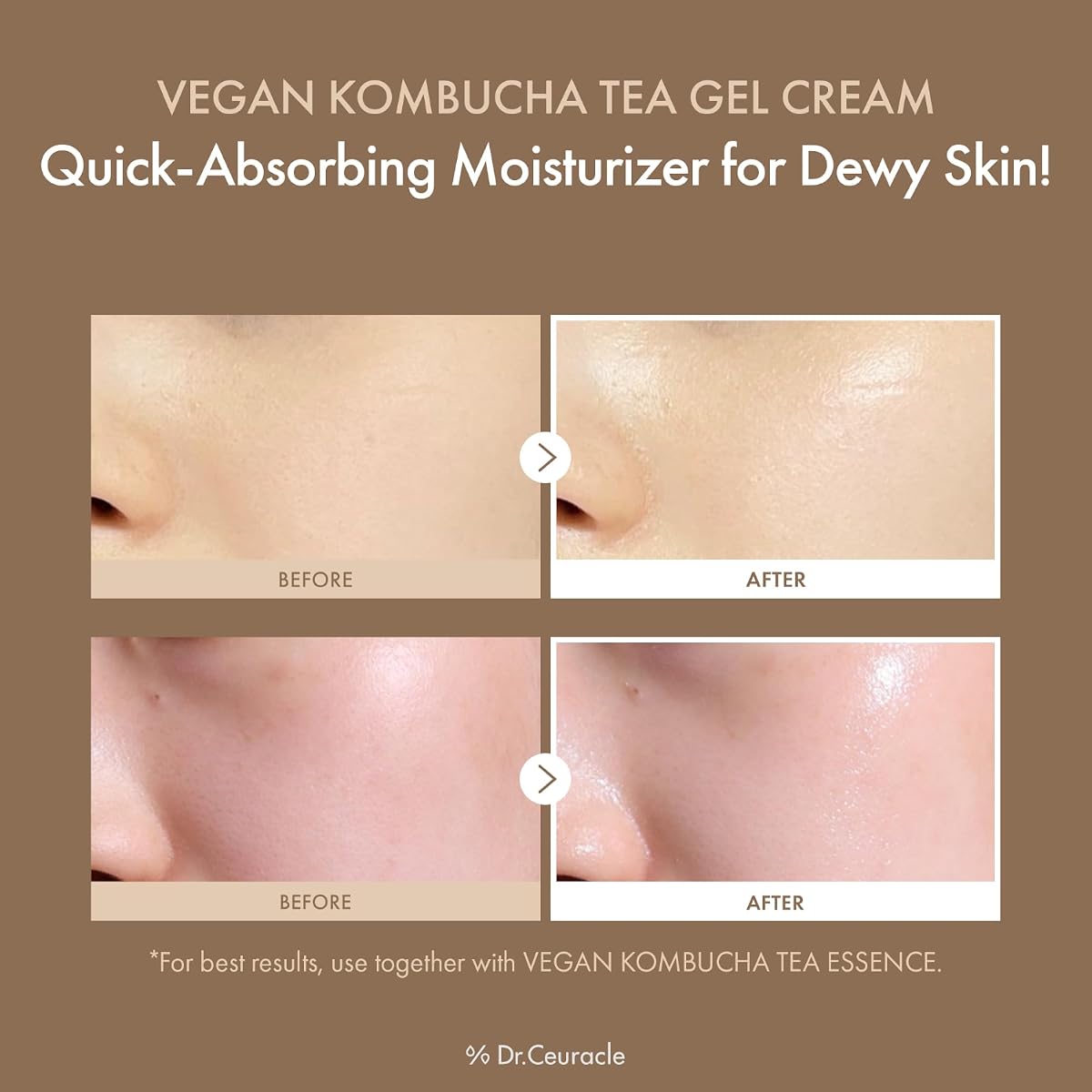 Dr.Ceuracle Vegan Kombucha Tea Gel Cream - Vegan Tea Complex Moisturiser, 75g - Image 2