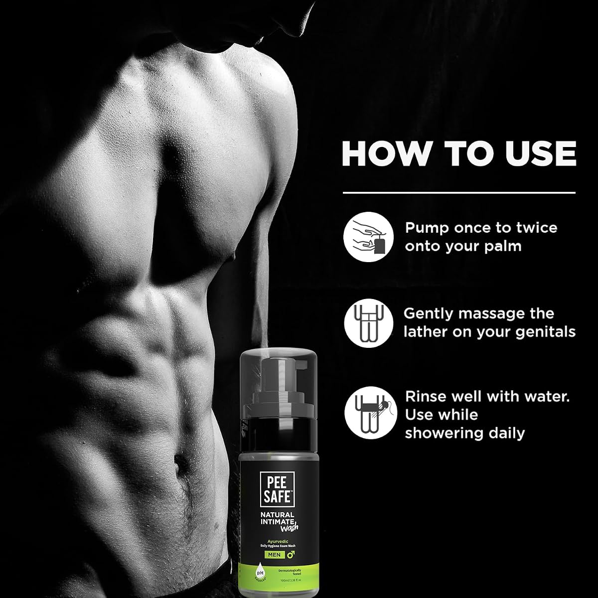 Pee Safe Natural Intimate Wash for Men with Tea Tree Oil - 100ml - Image 5
