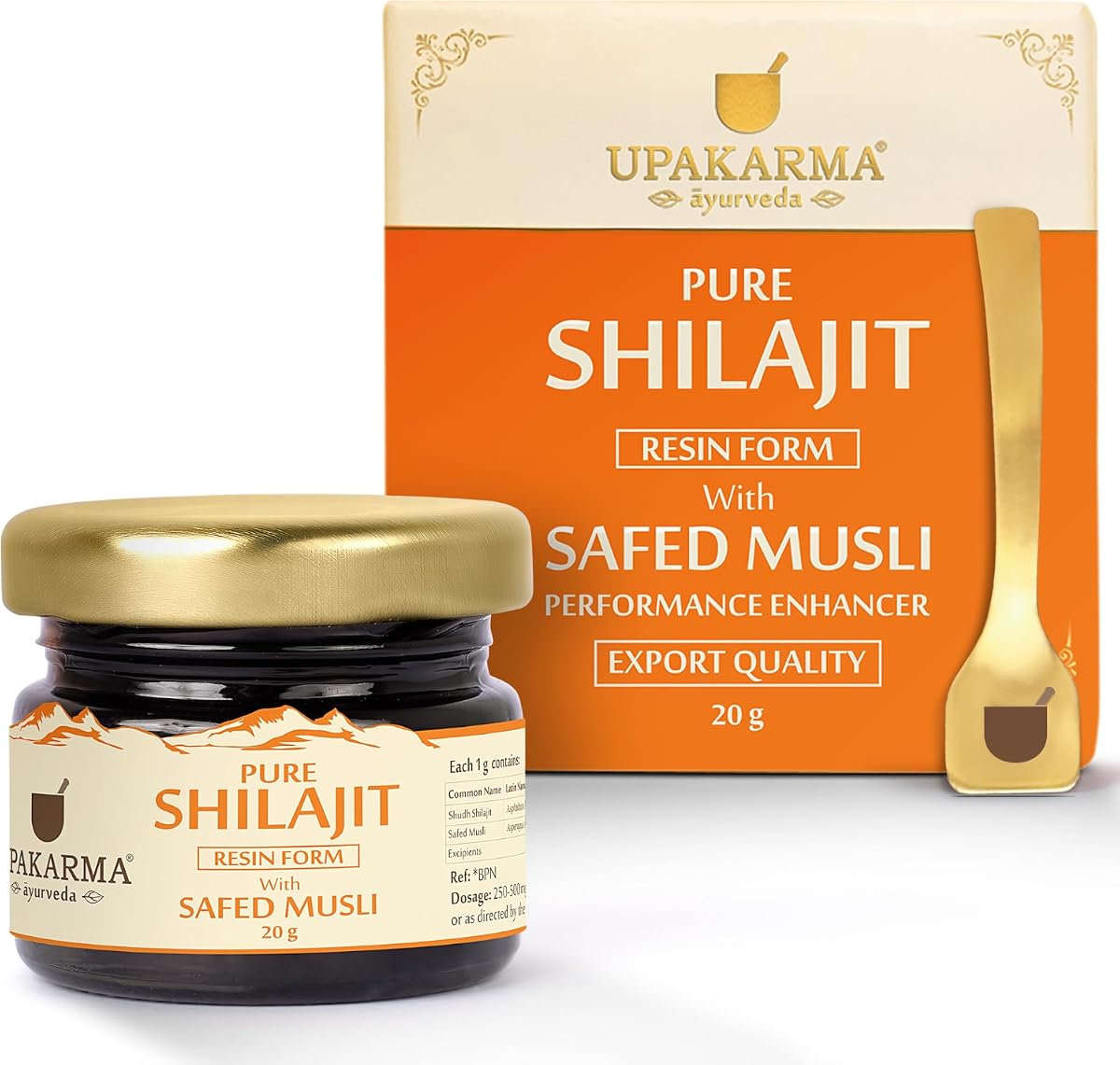 Upakarma Shilajit with Safed Musli Resin - 20g Ayurvedic Supplement