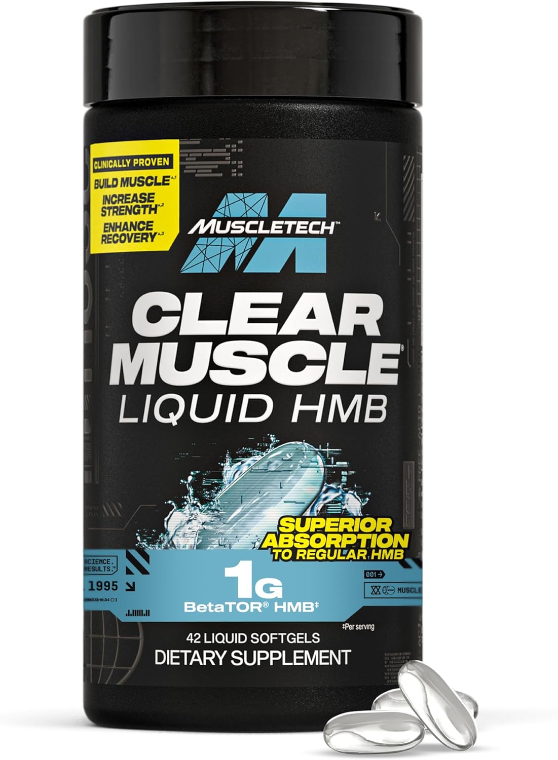 Muscletech CLEAR MUSCLE LIQUID HMB 42CT (12/CASE)NEW