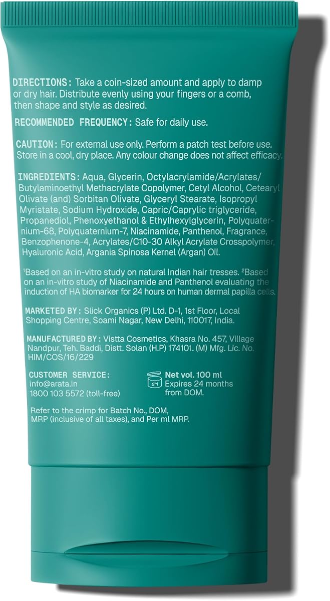 Arata Hair Styling Cream with Flaxseed & Olive Oil - 100 ml - Image 8