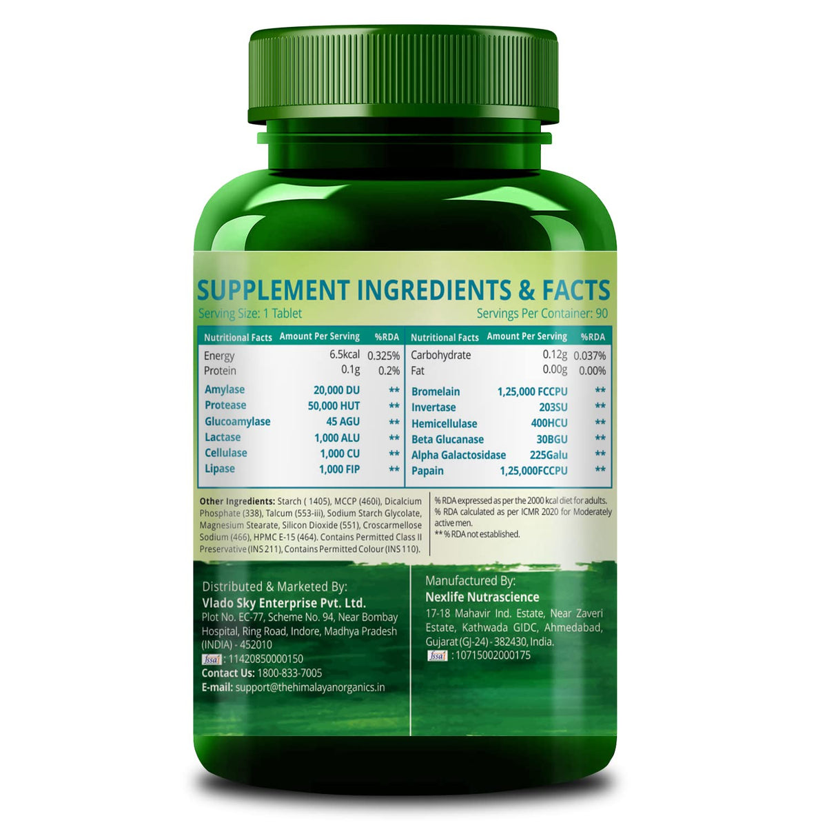 Himalayan Organics Digestive Enzyme Tablets 375mg - 90 Pack - Image 5