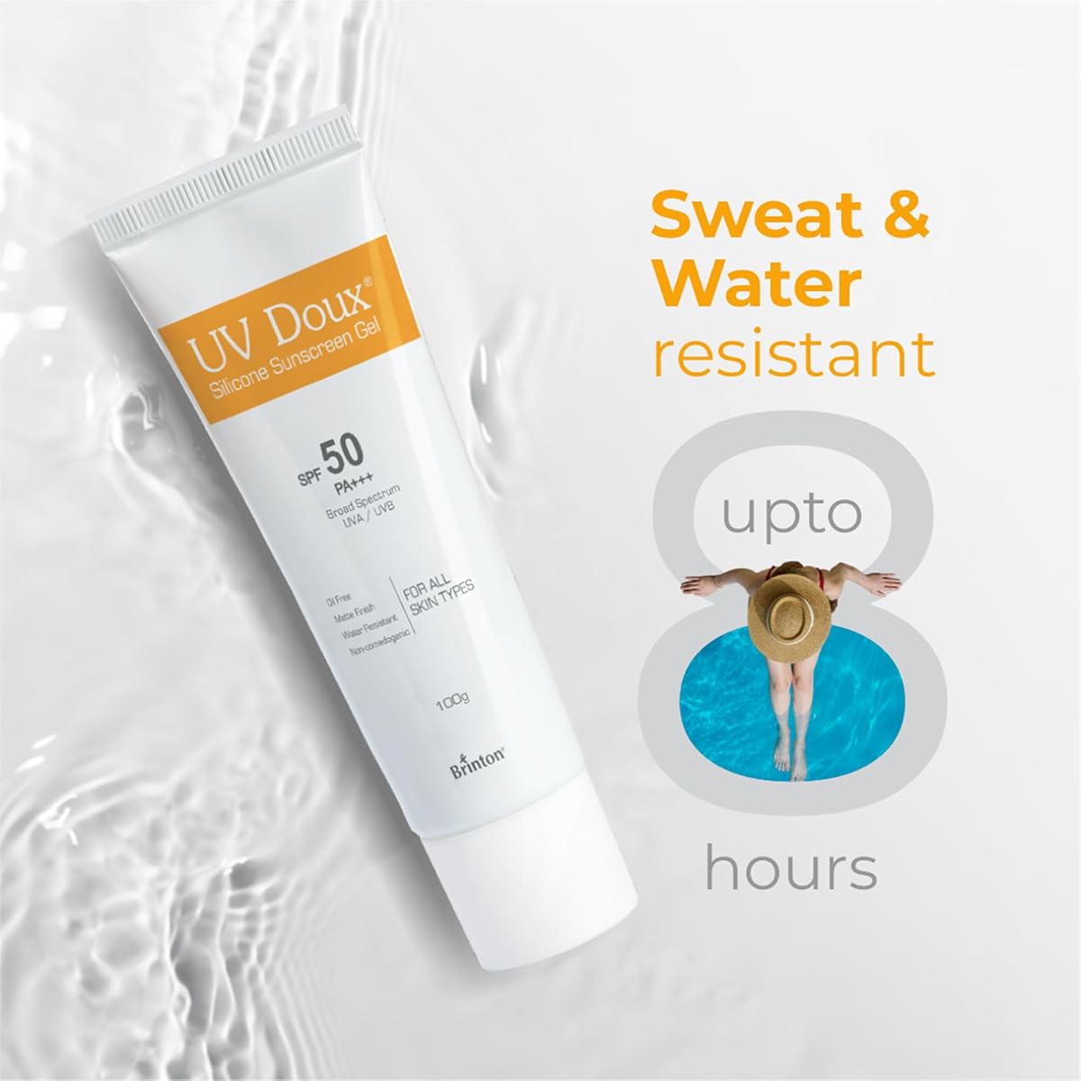 Brinton UV Doux Face & Body Sunscreen Gel SPF 50 PA+++, 100g - Image 6