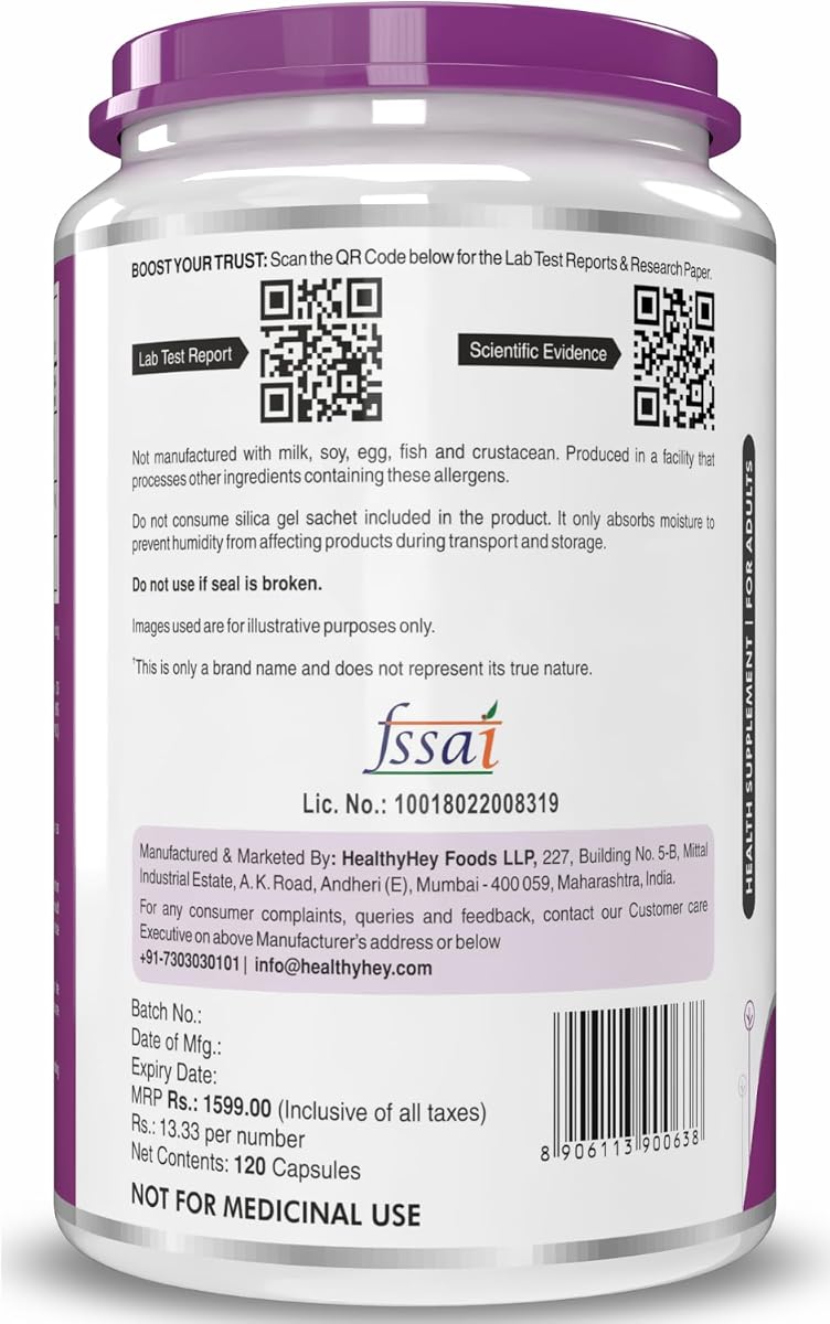 HealthyHey Natural Vitamin K2 + D3 - Non-GMO, 120 Veg Capsules - Image 8