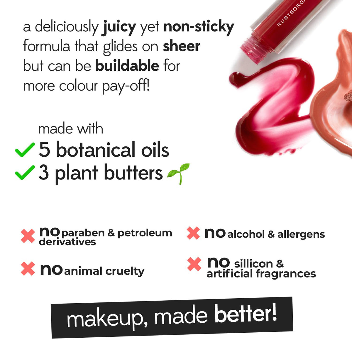 Ruby's Organics Lip Oil Gloss - Sangria, 6.5 ml - Image 2