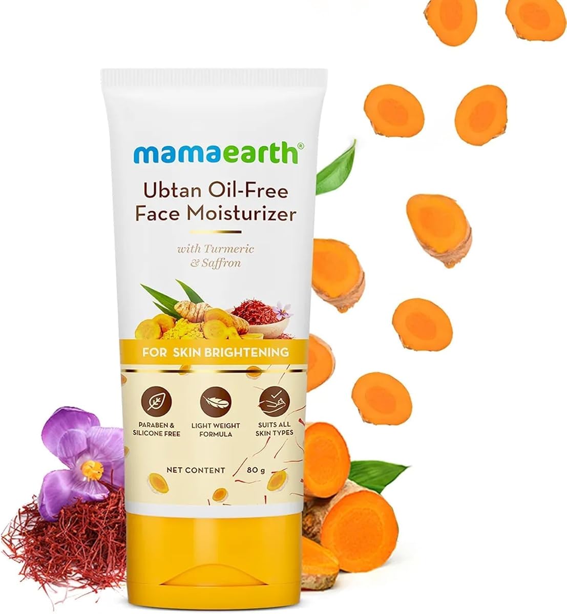 Mamaearth Ubtan Oil-Free Face Moisturizer with Turmeric and Saffron - 80 ml - Image 2