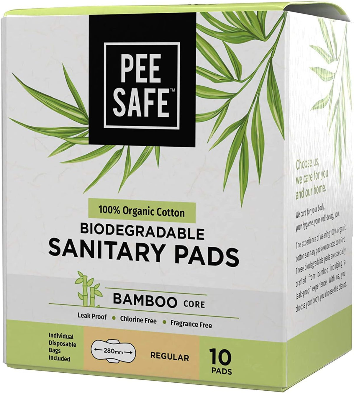 Pee Safe Biodegradable Sanitary Pads - Regular 10 Pack