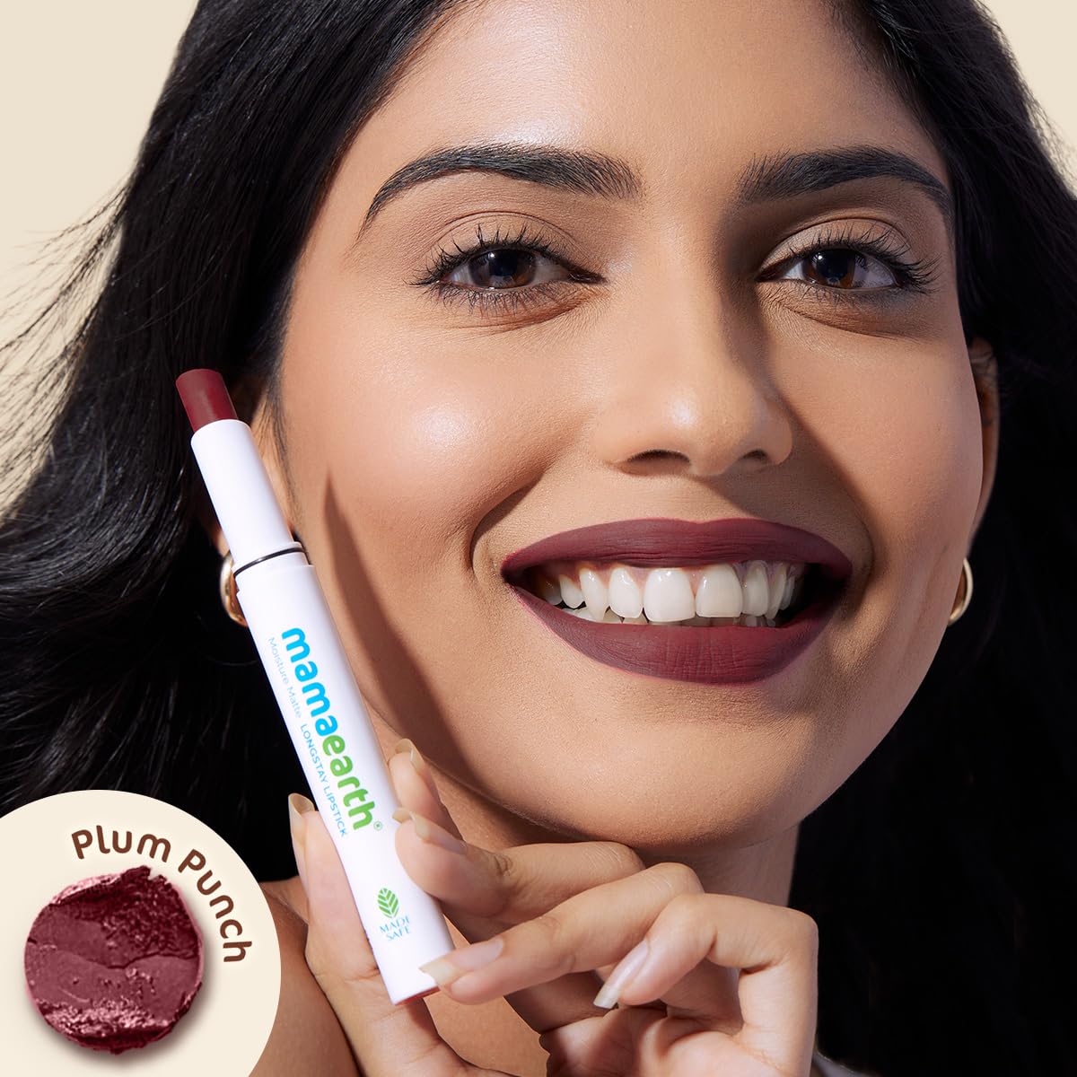 Mamaearth Moisture Matte Longstay Lipstick with Avocado Oil & Vitamin E - Plum Punch, 2g - Image 2