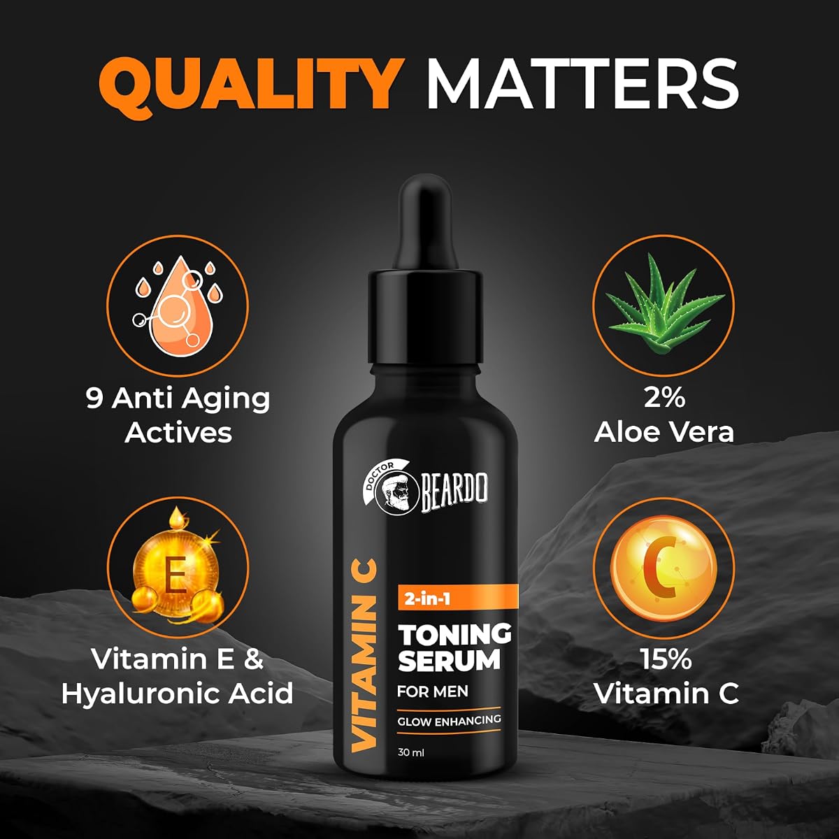 Beardo Vitamin C Serum - 15% Ascorbic Acid, Oil Balancing, 30ml - Image 3