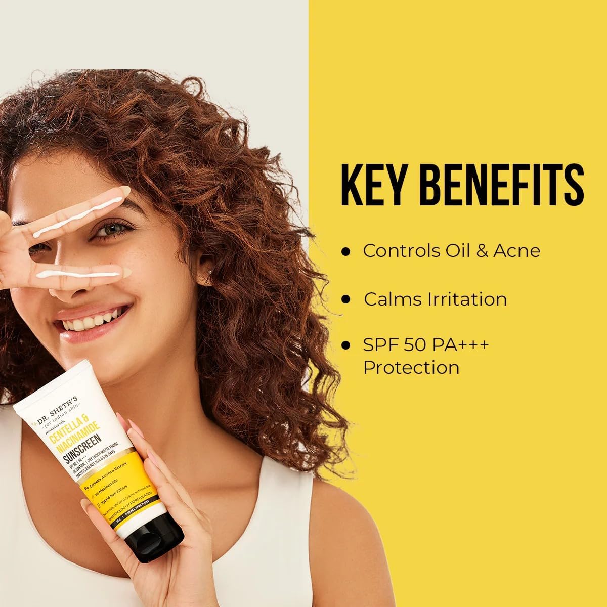 Dr. Sheth's Centella & Niacinamide Oil & Acne Control Sunscreen SPF 50, 50g - Image 3