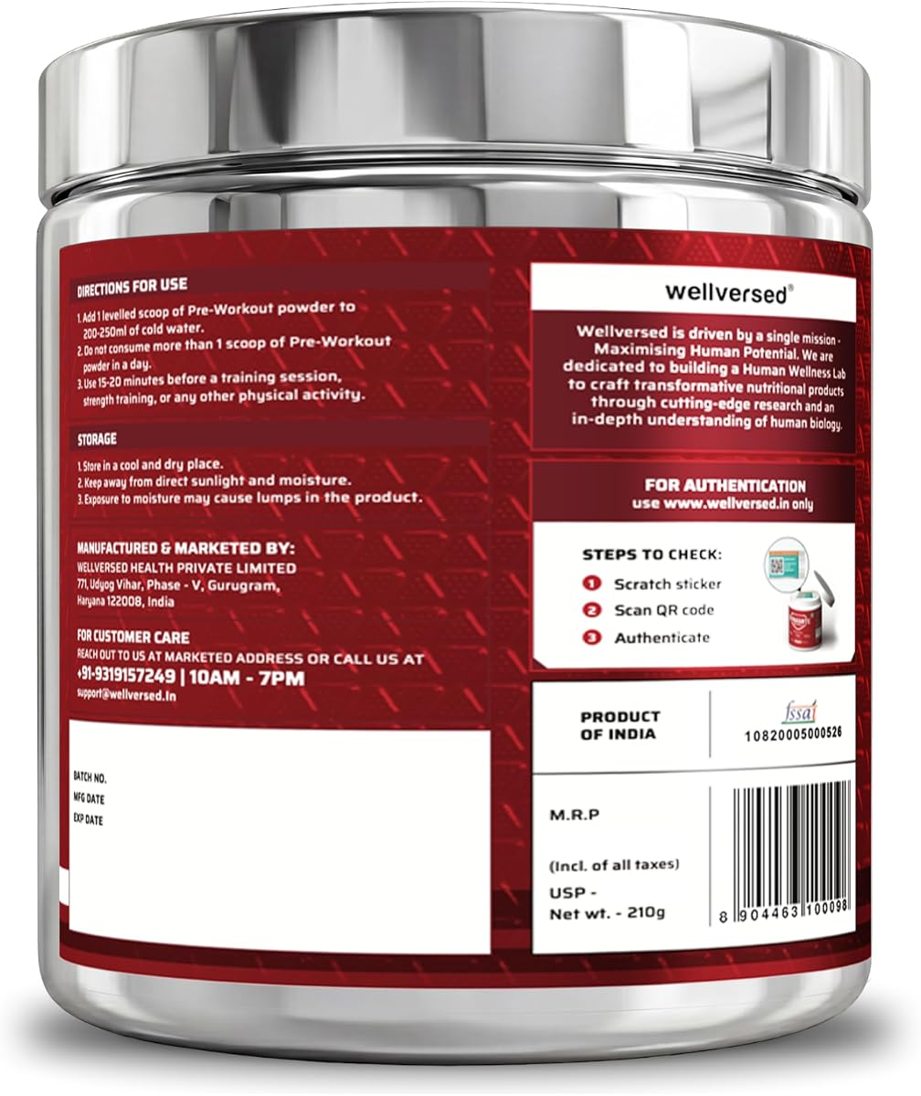 Wellversed Dynamite Original Pre-Workout - Citrulline Complex, 210g - Valencia Orange - Image 3