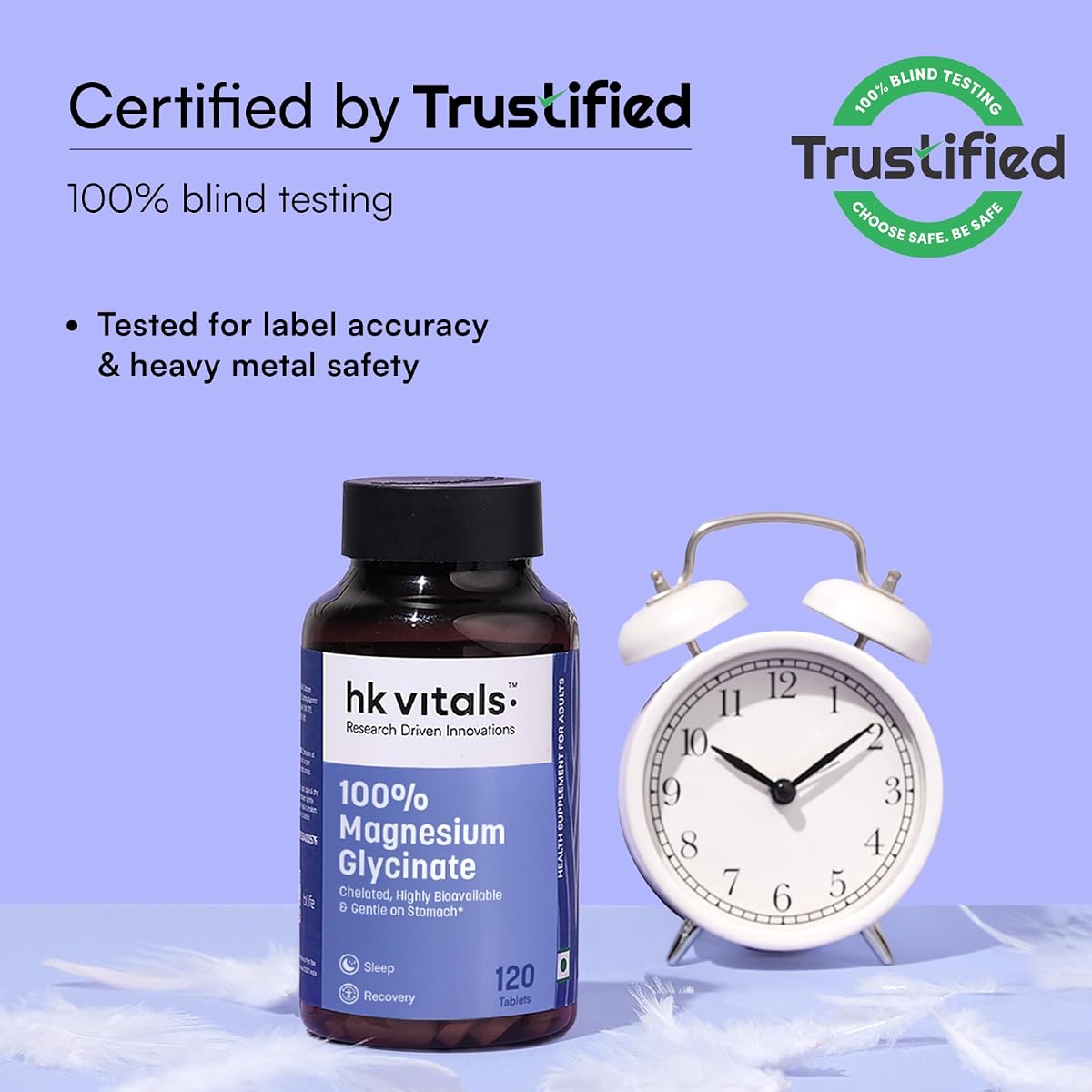 HK Vitals Magnesium Glycinate Tablets - 1880mg, 120 Count - Image 2
