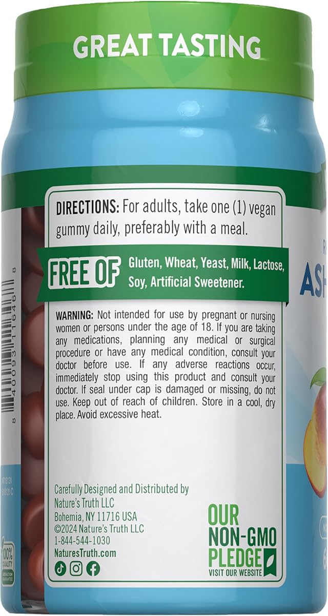 Nature's Truth Ashwagandha Gummies - Vegan, Non-GMO, Gluten-Free - 60 Tropical Flavor Gummies - Image 7