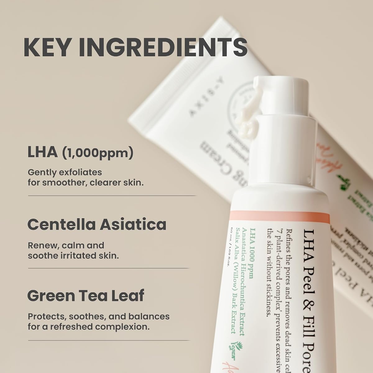 AXIS-Y LHA Peel & Fill Pore Balancing Cream - Pore Care, LHA & ACZERO Formula - 50ml - Image 3