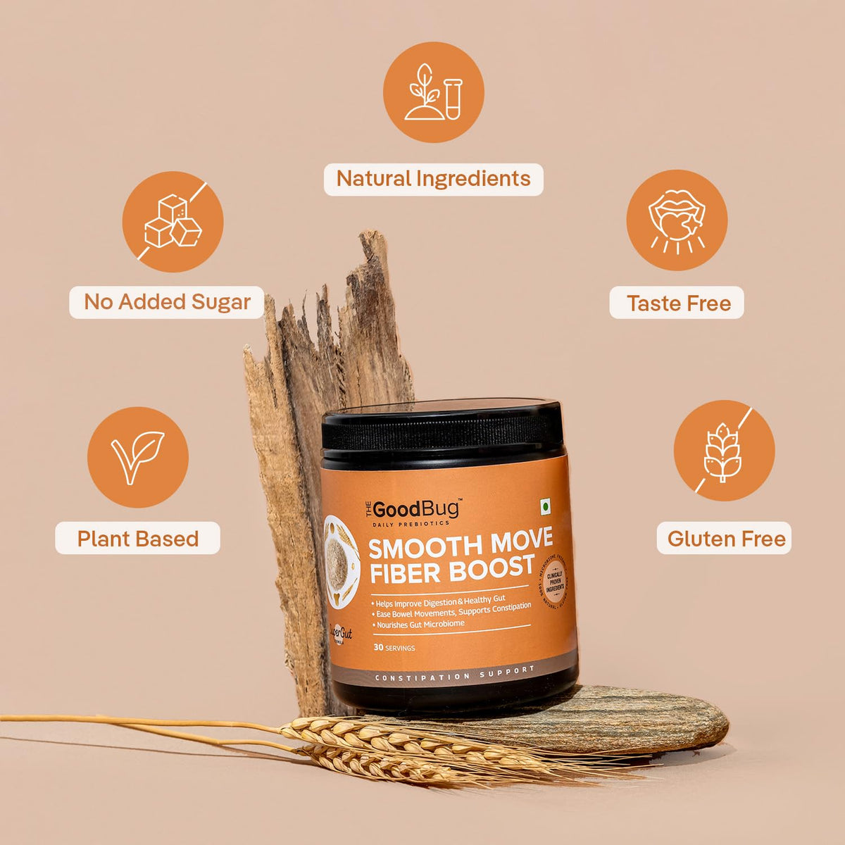 The Good Bug Smooth Move Fibre Boost Powder - Gut Health & Probiotics, 30 Servings, Pack of 3 - Image 3