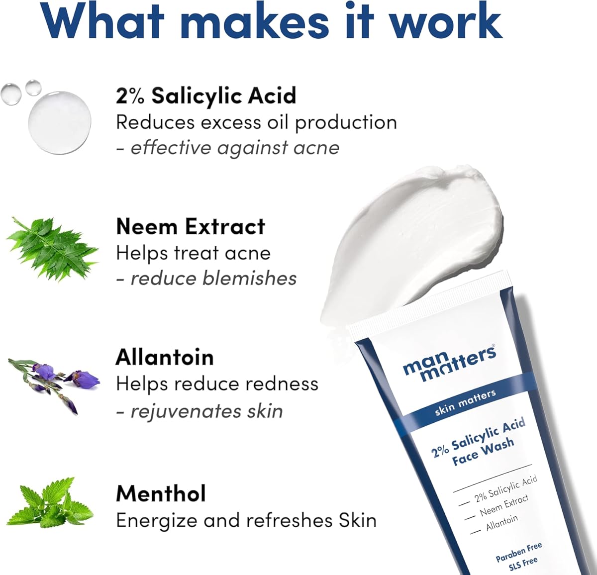 Man Matters Face Wash for Men with 2% Salicylic Acid - 100ml - Image 2