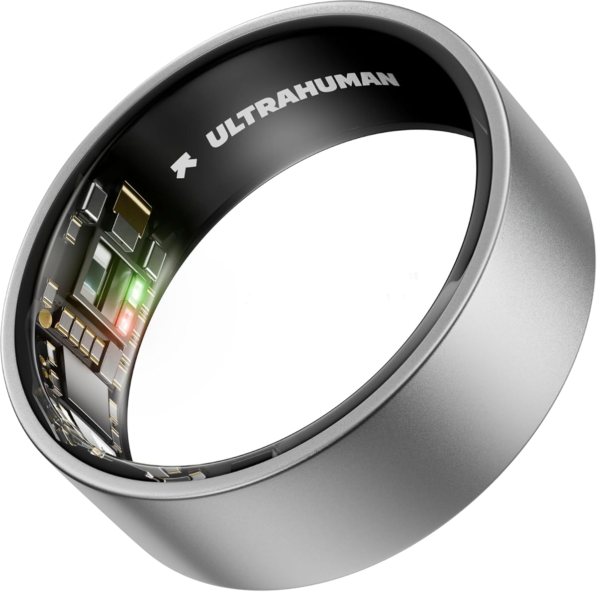 Ultrahuman Ring AIR - Smart Health Tracker, Raw Titanium, Size 14
