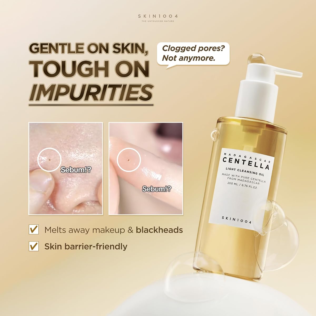 SKIN1004 Madagascar Centella Light Cleansing Oil - Non-Irritating, Deep Cleansing - 200ml - Image 3