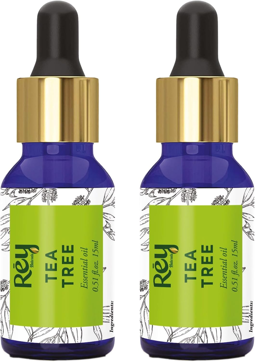 ReyNaturals Tea Tree Essential Oil for Hair, Skin & Face - 15 ml Pack of 2 - Image 6