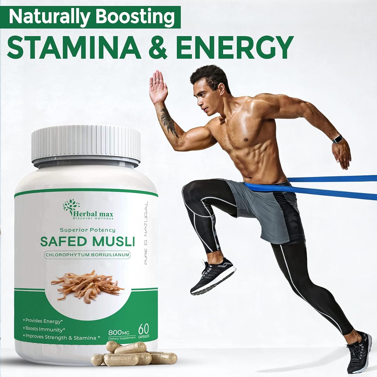 Herbal Max Shilajit Gold & Safed Musli Capsules - 800 mg, 90 Count - Image 3