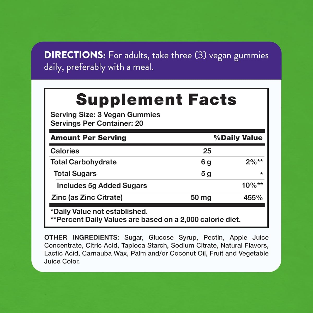 Nature's Truth Zinc Gummies - 50mg, 60 Vegan Gummies - Image 2