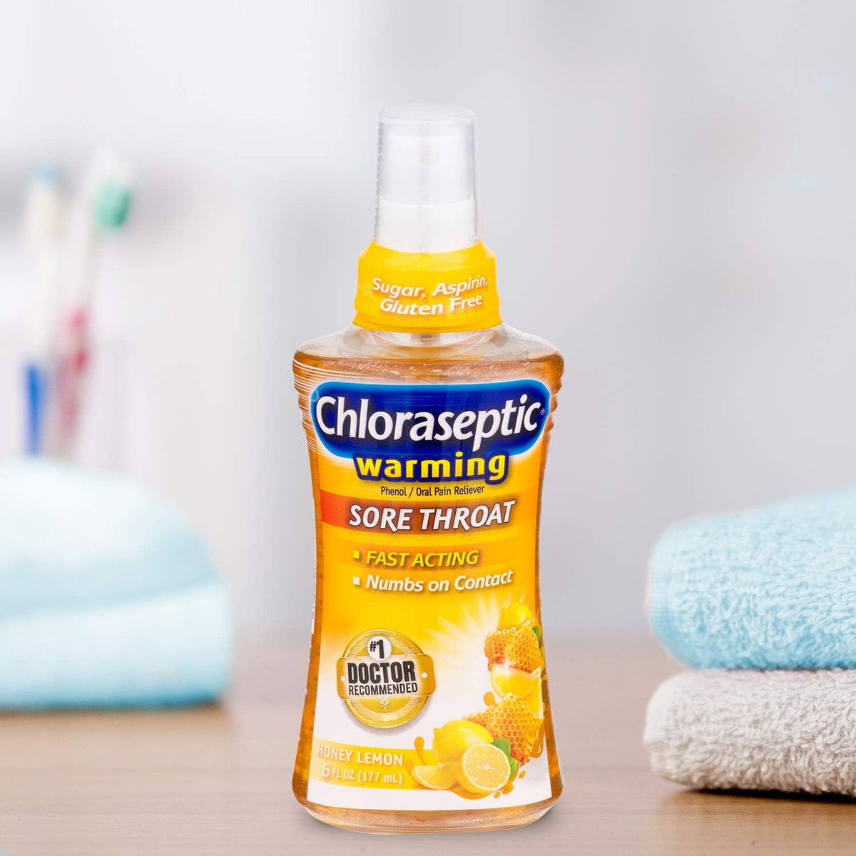 Chloraseptic Honey Lemon Sore Throat Spray, Liquid, 6 Fl Oz - Image 5
