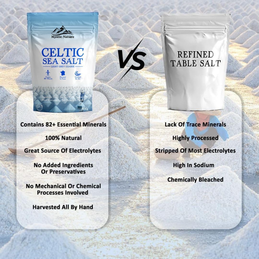 Mystic Nature Celtic Sea Salt - 100% Natural Unrefined, 500g - Image 6