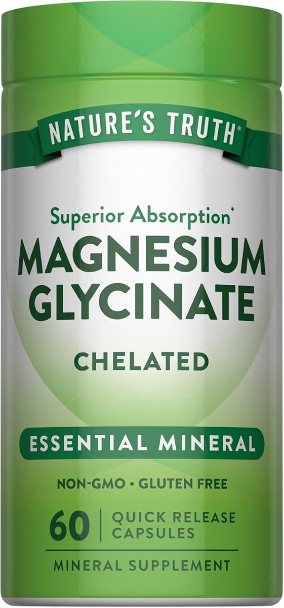 Nature's Truth Magnesium Glycinate Capsules - 200mg, Chelated, 60 Count